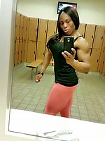 super hot ebony female bodybuilder mistress treasure in ripped contest shape